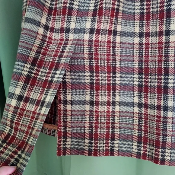 Vintage Plaid High-waisted Midi Skirt Suburban Separates by County Miss - Picture 5 of 9